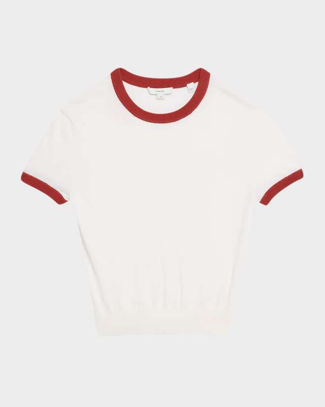 Short-Sleeve Ringer Sweater T